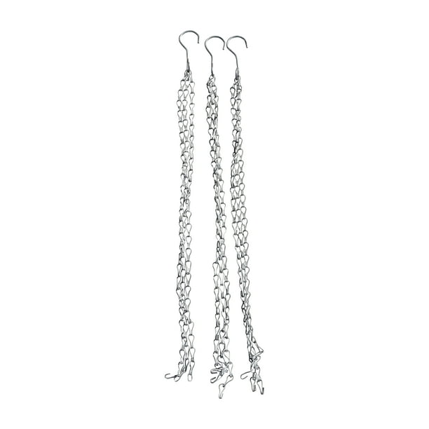 2 mm, Black eBoot 3 Pack 16 Inches Hanging Chains Flower Pot Chains Hanging Flower Basket Galvanized Replacement Chain 3 Point Garden Plant Hanger